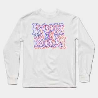 Blue and Red RocK n Roll Anagram Long Sleeve T-Shirt